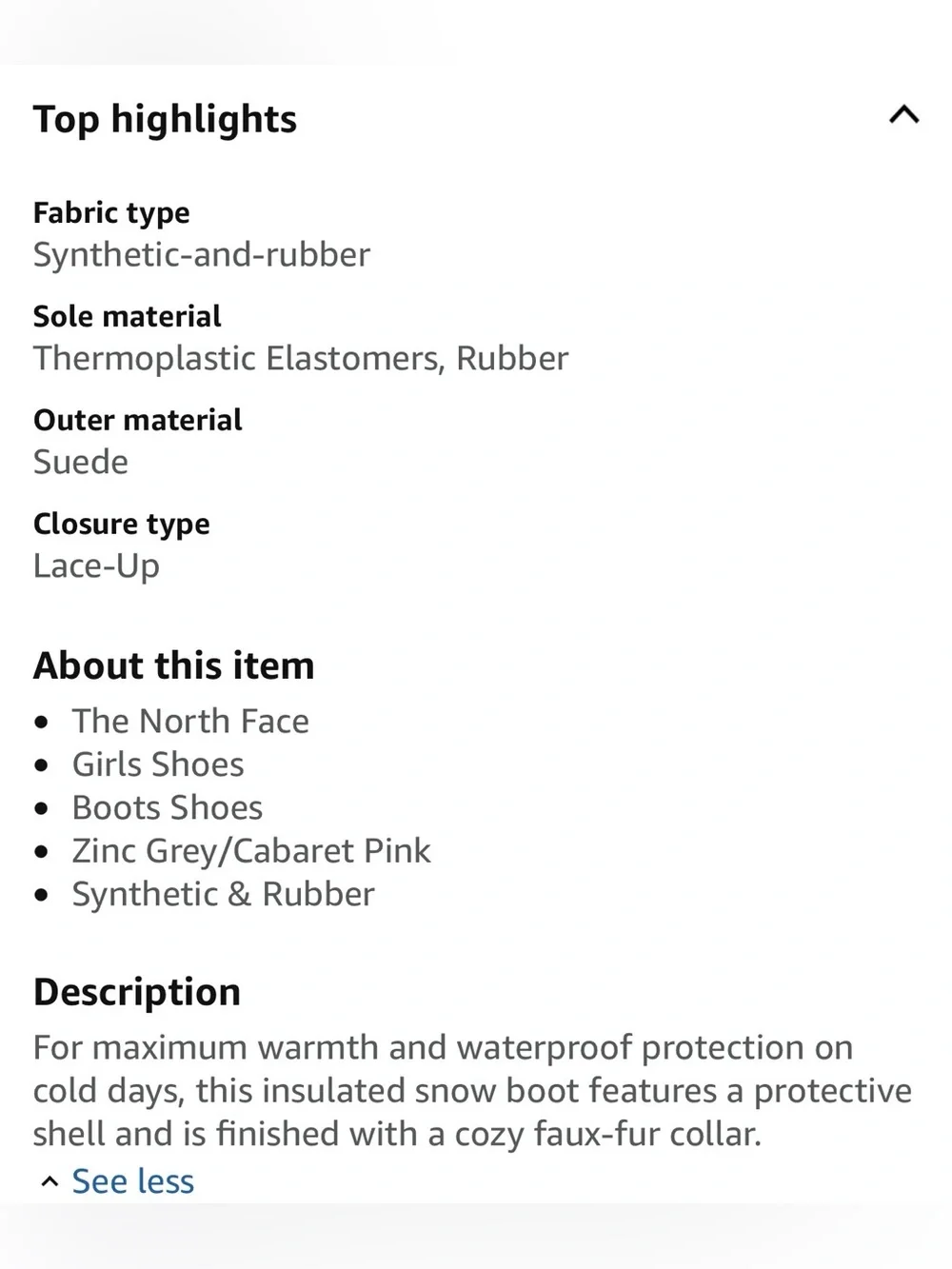 The North Face Youth Waterproof Shellista Extreme Winter Boot - Gray & Pink